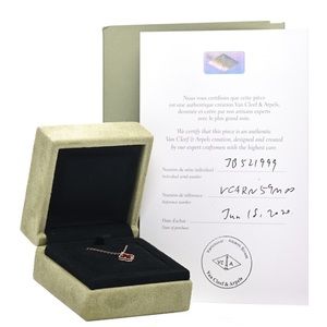 Van Cleef Sweet Alhambra rose gold necklace carnelian